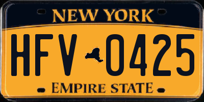 NY license plate HFV0425