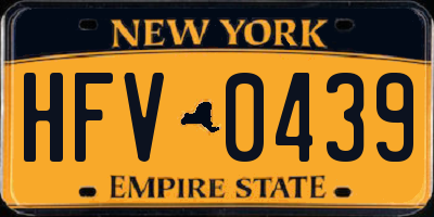 NY license plate HFV0439