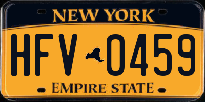 NY license plate HFV0459