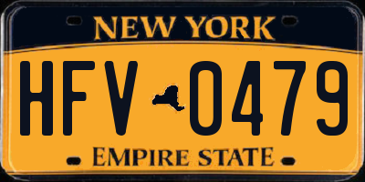 NY license plate HFV0479