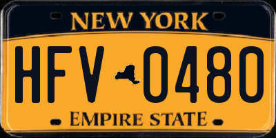 NY license plate HFV0480