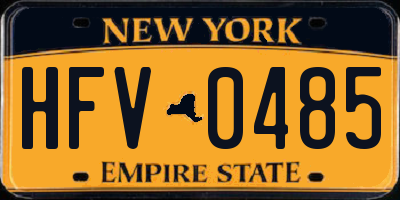 NY license plate HFV0485