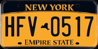 NY license plate HFV0517