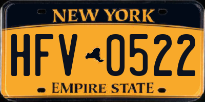 NY license plate HFV0522