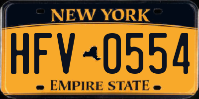 NY license plate HFV0554