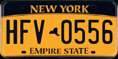 NY license plate HFV0556
