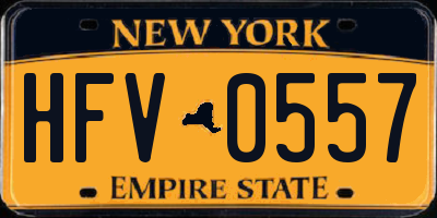 NY license plate HFV0557