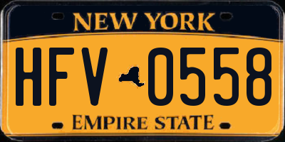 NY license plate HFV0558