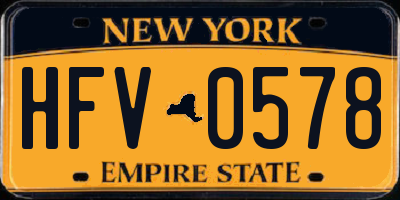 NY license plate HFV0578