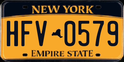 NY license plate HFV0579