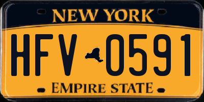 NY license plate HFV0591