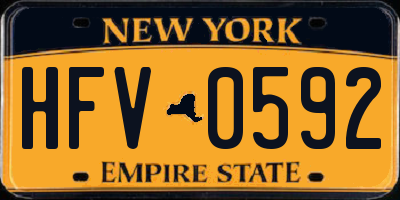 NY license plate HFV0592