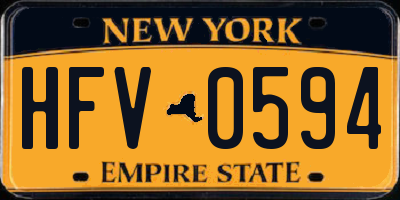 NY license plate HFV0594