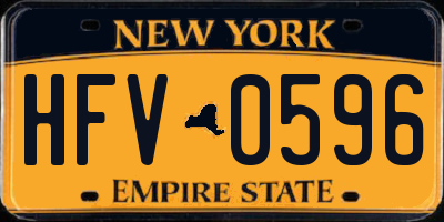 NY license plate HFV0596