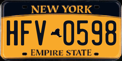 NY license plate HFV0598