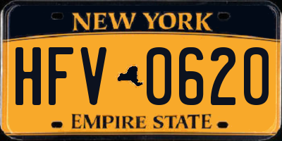 NY license plate HFV0620