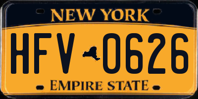NY license plate HFV0626