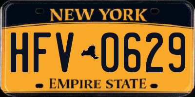 NY license plate HFV0629