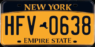 NY license plate HFV0638