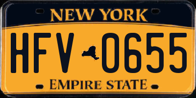 NY license plate HFV0655