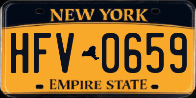 NY license plate HFV0659