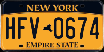NY license plate HFV0674