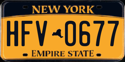 NY license plate HFV0677