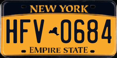 NY license plate HFV0684