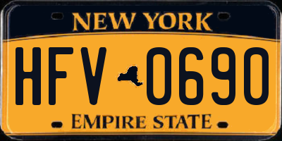 NY license plate HFV0690