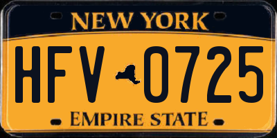 NY license plate HFV0725