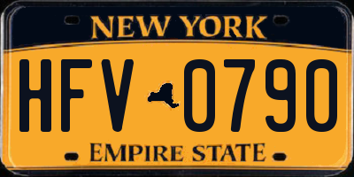 NY license plate HFV0790