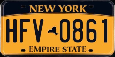 NY license plate HFV0861