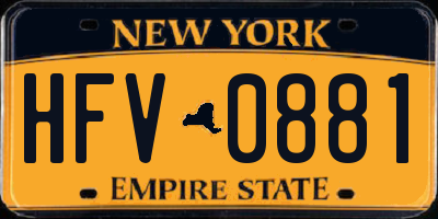 NY license plate HFV0881