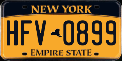 NY license plate HFV0899