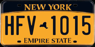 NY license plate HFV1015