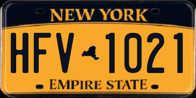 NY license plate HFV1021