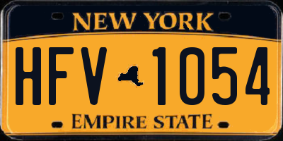 NY license plate HFV1054