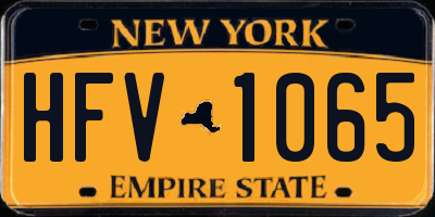 NY license plate HFV1065