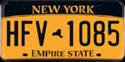 NY license plate HFV1085