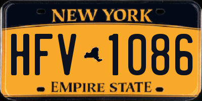 NY license plate HFV1086