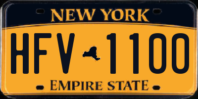 NY license plate HFV1100