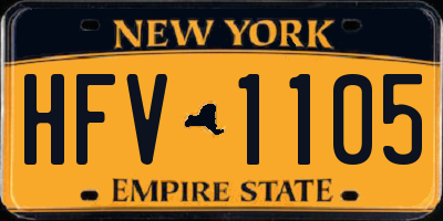 NY license plate HFV1105
