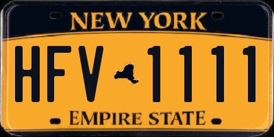 NY license plate HFV1111