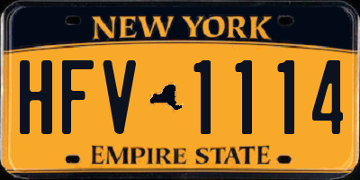 NY license plate HFV1114