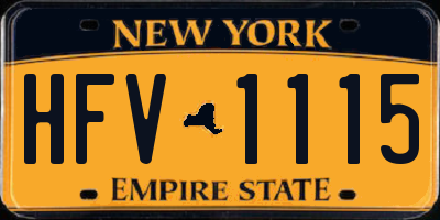 NY license plate HFV1115