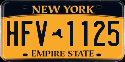 NY license plate HFV1125