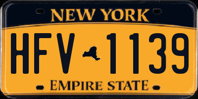 NY license plate HFV1139