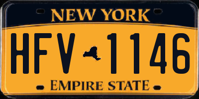 NY license plate HFV1146