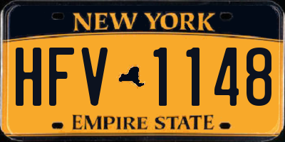 NY license plate HFV1148