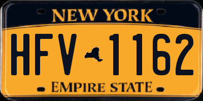 NY license plate HFV1162